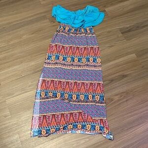 Judith March Blue and Multicolor Maxi Dress